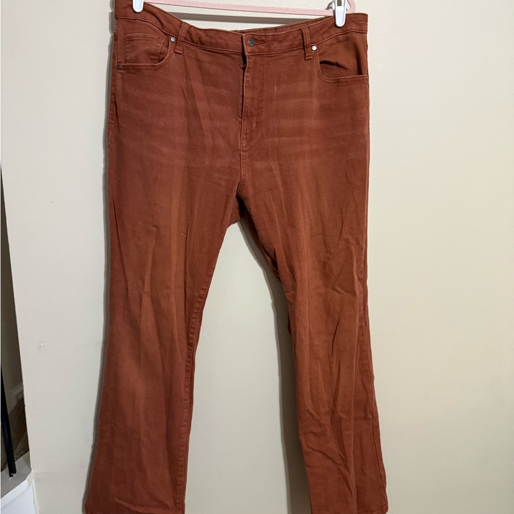 Time and Tru Women's Flare Jeans in Rust